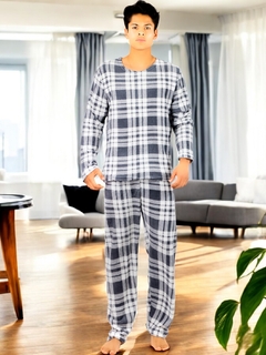 Pijama De Hombre Afelpada de Pantalón y Sudadera Tela Polar Fleece Suave y Ligera