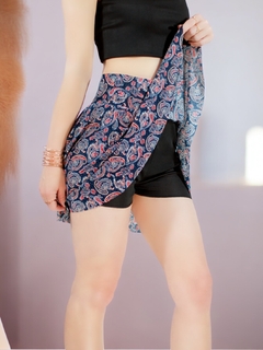 FALDA SHORT DE MUJER CASUAL DE ESTAMPADO FLORAL - MALABIS