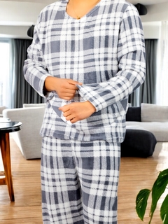 Pijama De Hombre Afelpada de Pantalón y Sudadera Tela Polar Fleece Suave y Ligera en internet