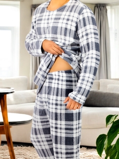 Pijama De Hombre Afelpada de Pantalón y Sudadera Tela Polar Fleece Suave y Ligera - MALABIS