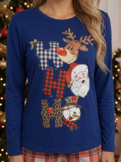 Pijama Navideña para Mujer, Pantalón y Blusa de Manga Larga, Tela Suave y Elástica| Ropa de Dormir Cálida para Invierno|Conjunto de pijama.