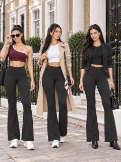 Legging Acampanado Mujer Cintura Alta | Stretch Moldea Figura Deportivo Casual - comprar en línea