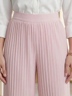 Pantalón Palazzo Plisado para Mujer | Cintura Elástica de Tiro Alto | Pierna Ancha Elegante en internet