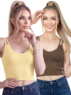 Set 2 Tops De Mujer Deportivo Casual Blusa Croptop Tirantes - comprar en línea