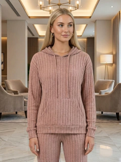 Conjunto de dos piezas para mujer, Jogger con Sudadera y Pants Acanalados. Conjunto de pants de mujer. - comprar en línea