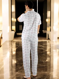 Pijama de Hombre de 2 Piezas en conjunto de Pantalón y Camisa - tienda en línea