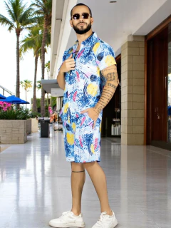 Conjunto Hombre Verano Camisa y Short a Juego Alberca Playa y Calor - tienda en línea