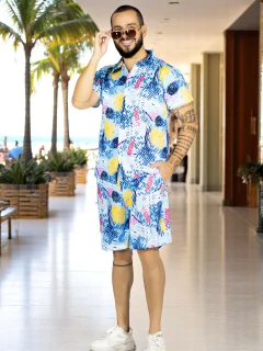Conjunto Hombre Verano Camisa y Short a Juego Alberca Playa y Calor - MALABIS