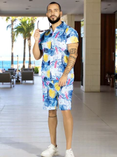 Conjunto Hombre Verano Camisa y Short a Juego Alberca Playa y Calor en internet
