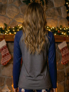 Pijama Navideña para Mujer, Pantalón y Blusa de Manga Larga, Tela Suave y Elástica| Ropa de Dormir Cálida para Invierno|Conjunto de pijama. - tienda en línea