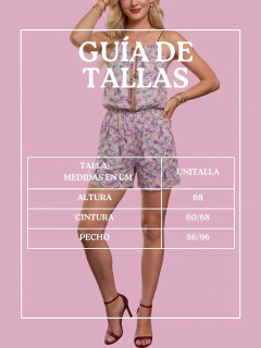 Jumpsuit Corto Floral Mujer Unitalla con Tirantes y Cintura Elástica | Romper Casual de Verano - comprar en línea