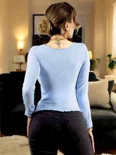 Blusa Manga Larga de Mujer Stretch Acanalada - tienda en línea