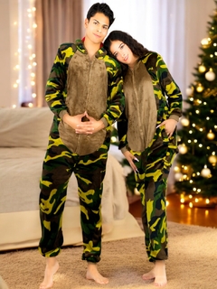 Pijama Mameluco Adultos Y Niño Tela Polar Fleece de Invierno Pijamas Familiares - comprar en línea