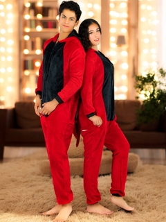 Pijama Mameluco Adultos Y Niño Tela Polar Fleece de Invierno Pijamas Familiares - comprar en línea
