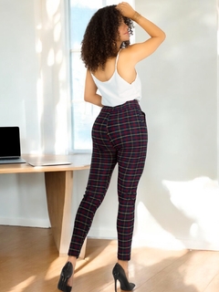 Leggings Elegantes Jegging Mujer a Cuadros Stretch Looks Formal y Casual Mayón y Mallones - MALABIS