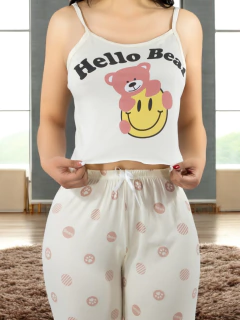 SET DE PIJAMA DE MUJER A JUEGO PANTALON Y BLUSA ESTAMPADO