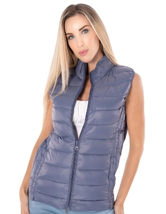 Chaleco Ligero Para Dama, Acolchonado Cuello alto, Ligero, Con Cremallera, Chaleco Basico Puffer Acolchado Para Dama