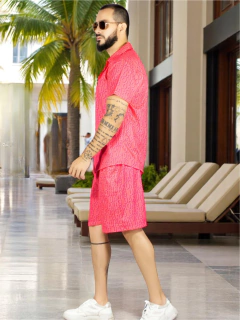 Imagen de Conjunto Hombre Verano Camisa y Short a Juego Alberca Playa y Calor