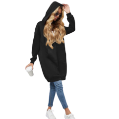 MAXI SUDADERA DE MUJER CON CIERRE Y CAPUCHA