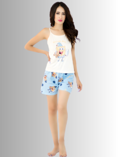 Pijama De 3 Piezas Mujer Pantalon Short Y Blusa A Juego - MALABIS