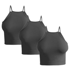 Set 3 Tops Mujer Deportivo O Casual Blusa Croptop Tirantes - comprar en línea