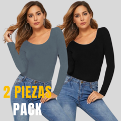 Set 2 Blusas Mujer Manga Larga Interior Térmico