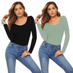 Set 2 Blusas Mujer Manga Larga Interior Térmico