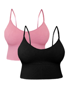 Imagen de Set De 2 Tops Mujer Deportivo Con Relleno Blusa Croptop