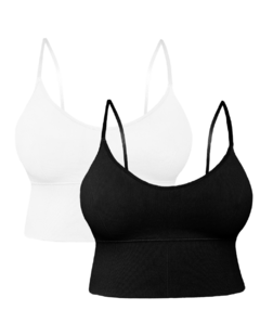 Set De 2 Tops Mujer Deportivo Con Relleno Blusa Croptop