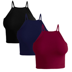 Set 3 Tops Mujer Deportivo O Casual Blusa Croptop Tirantes