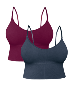 Set De 2 Tops Mujer Deportivo Con Relleno Blusa Croptop en internet