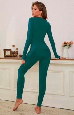 Conjunto Térmico Mujer Pijamas Blusa Y Leggins Piyama Pijama - comprar en línea