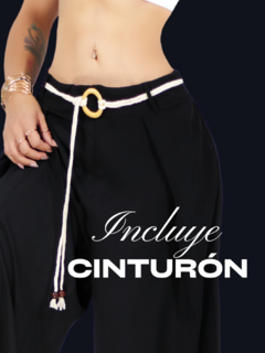 Pantalones palazzo anchos de pierna ancha para mujer, pantalones sólidos con volantes y cinturón decorativo - tienda en línea