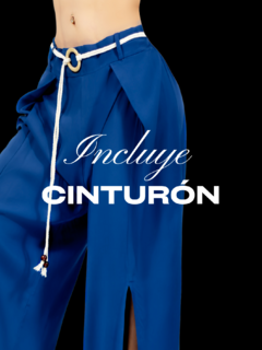 Pantalones palazzo anchos de pierna ancha para mujer, pantalones sólidos con volantes y cinturón decorativo en internet