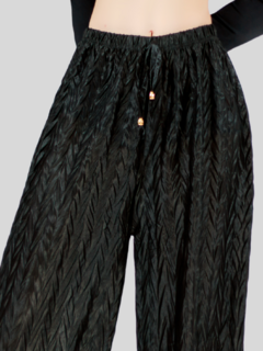 Pantalones de mujer palazzo de pierna ancha, pantalones sólidos con colores metálicos elegantes de dama - comprar en línea