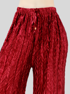 Pantalones de mujer palazzo de pierna ancha, pantalones sólidos con colores metálicos elegantes de dama