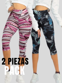 Set 2 Capris de Mujer Stretch de Diseños Estampados Legging corto