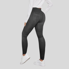 Set 2 Mallones Mujer Mezclilla Stretch Leggins Mayon Mallas Negro y Azul en internet