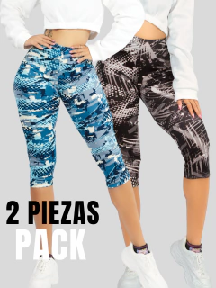 Set 2 Capris de Mujer Stretch de Diseños Estampados Legging corto - comprar en línea