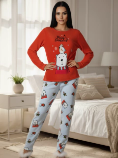 Set Pijama Mujer Navideña Polar Fleece Sudadera y Pants - MALABIS