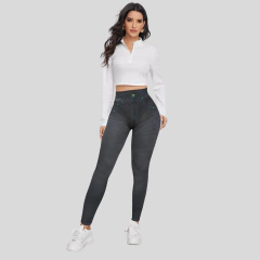 Set 2 Mallones Mujer Mezclilla Stretch Leggins Mayon Mallas Negro y Azul