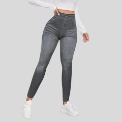 Set 2 Mallones Mujer Mezclilla Stretch Leggins Mayon Mallas Negro y Azul - MALABIS