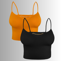 Set De 2 Tops Mujer Blusa Casual Elegante Crop Top Camiseta