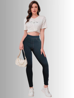 Legging Mujer Mezclilla Grueso Mallones Leggins Mayon Mallas