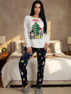 Set Pijama Mujer Navideña Polar Fleece Sudadera y Pants - MALABIS