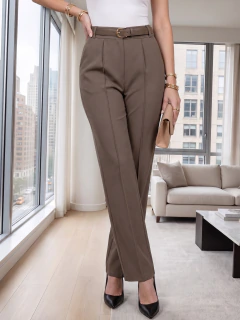 Pantalón de Vestir, Corte Elegante y Pierna Ancha, Casual Chic para Mujer - comprar en línea