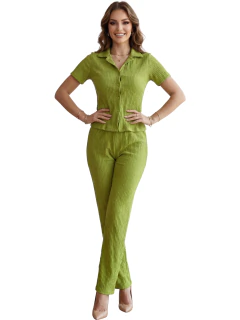 Conjunto Casual para Dama de 2 Piezas | Blusa Texturizada y Pantalón - MALABIS