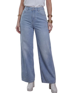 Jeans Wide Leg de Mezclilla Premium para Mujer | Tiro Alto | Corte Recto Amplio - MALABIS