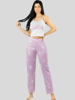 SET DE PIJAMA DE MUJER A JUEGO PANTALON Y BLUSA ESTAMPADO en internet