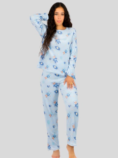 Imagen de Pijama de Peluche para Mujer Polar FLeece Pantalón y Sudadera Afelpada Calientita